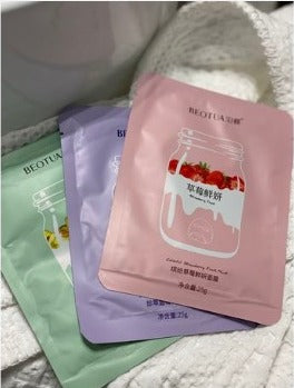 Nordik Beauty Korean Purifying Vitamin C Strawberry Face Sheet Mask(4 Pack)