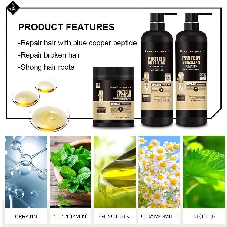 VB Protein Brazilian Keratin Hair Shampoo, Conditioner & Mask Set