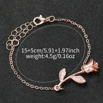 Elegant Gold-Toned Heart Gem Jewelry and Watch Set