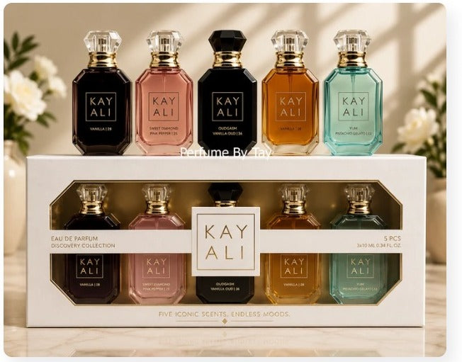 Kayali (Utopia Vanilla Coco/Oudgasm Vanilla Oud/Sparkling Lychee/Maldives) Set (5x30ml) (White Box) (Ladies Gift Set)