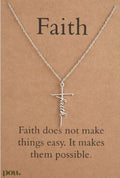 POU Faith Cross Necklace for Hope and Love Pendant