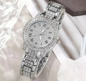 Women Gifting set Wrist Watch with Jewellery Earing Necklace Ring Bracelet