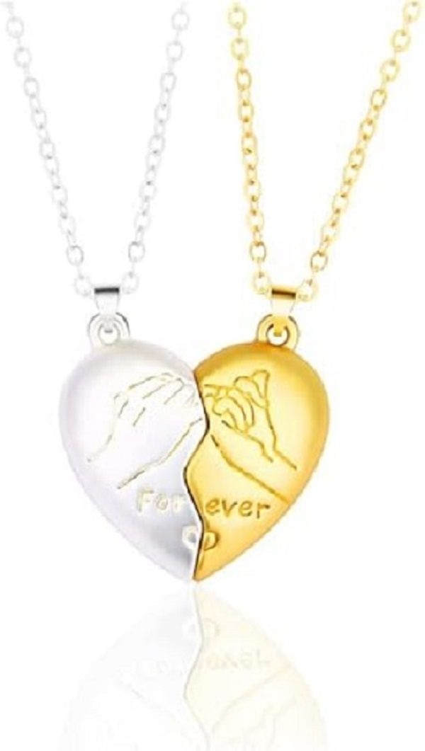 Heart Shaped Magnetic Couples Promise Necklace Pair