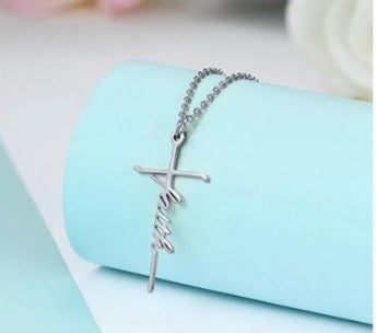 POU Faith Cross Necklace for Hope and Love Pendant
